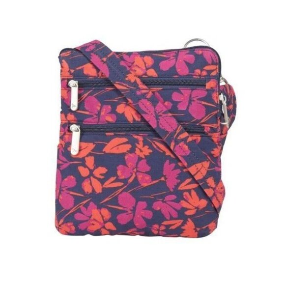 Travelon  Double Zip Anti-theft Crossbody Bag - Painted Floral   NEW With Tags - Picture 1 of 4